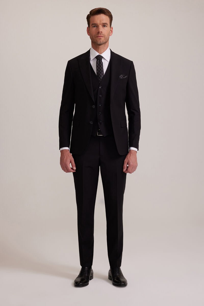 İTALYAN YAKA YELEKLİ ERKEK TAKIM ELBİSE